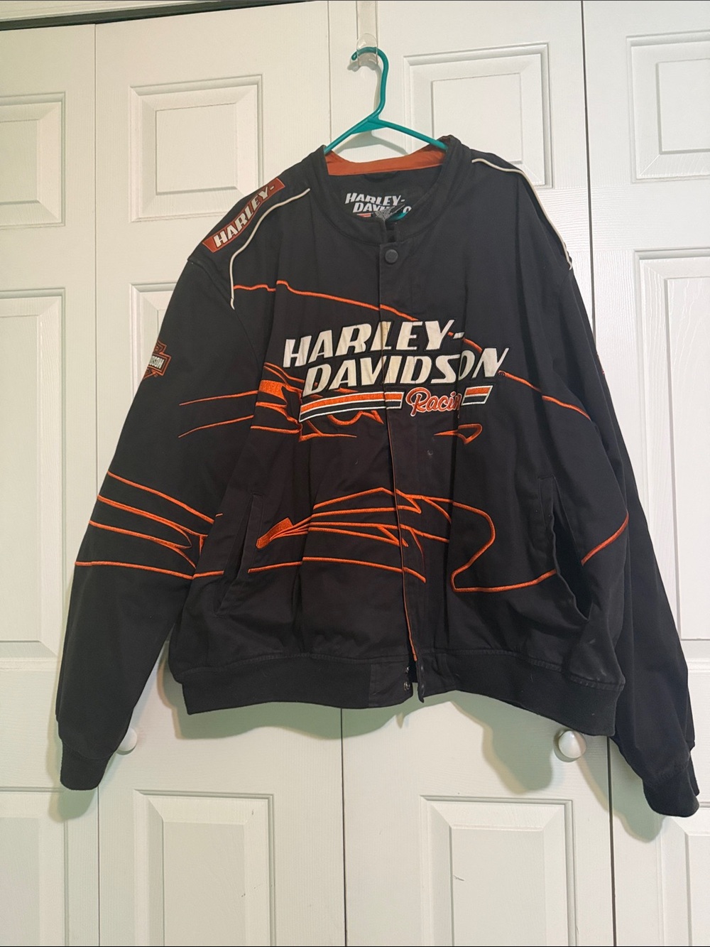 Harley-Davidson Black Jacket with Orange Racing Trim